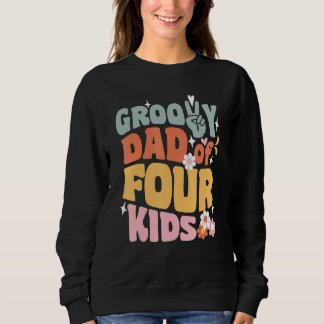 Sudadera Papá genial de cuatro hijos Retro Vuelta al cole D
