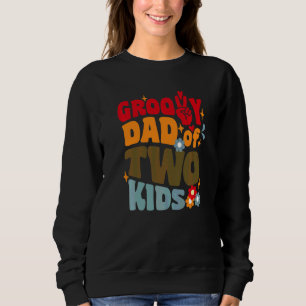 Sudadera Papá genial de dos hijos Retro ondulado 70s Vintag