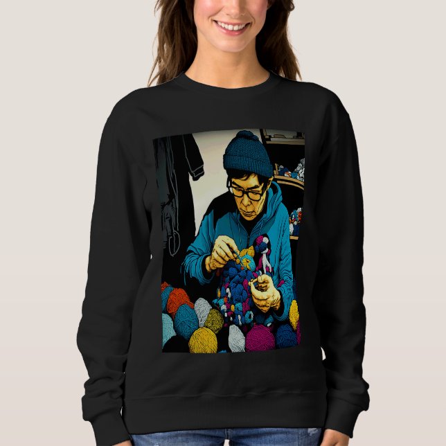 Sudadera Papá Genial de Patchwork Papá Crochet Pop  2 (Anverso)