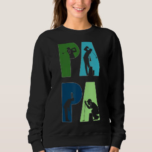 Sudadera Papa Golfer Retro Jugando Al Golf Sport Mens Fathe