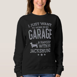 Sudadera Papá Jackshund Coche Garaje Reunión Hombres