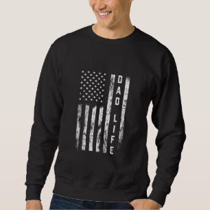 Sudadera Papa Life Vintage Bandera Estadounidense Mejor Pap