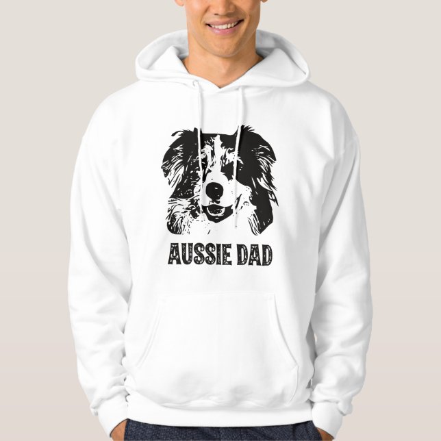 Sudadera Papá Mens Aussie - Padre de Perro Pastor Australia (Anverso)