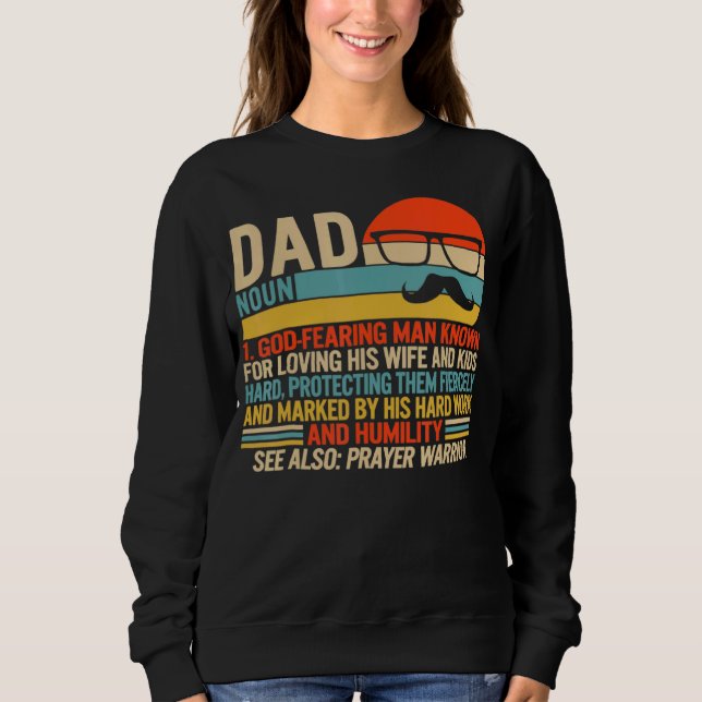 Sudadera Papá Mustache Padre En Derecho Vint De Oración Cri (Anverso)