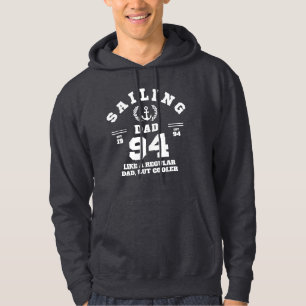 Sudadera Papá navegando divertido barco establecido 1994