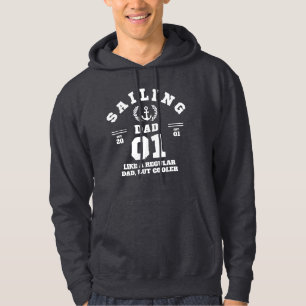Sudadera Papá navegando divertido barco establecido 2001