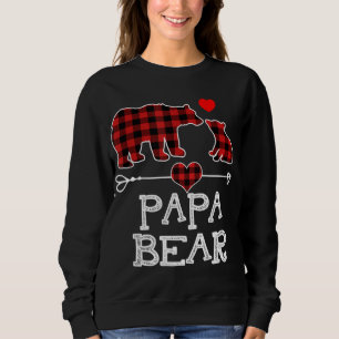 Sudadera Papa Navidades del oso Pajama Red Plaid Buffalo Fa