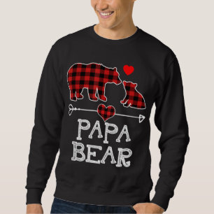 Sudadera Papa Navidades del oso Pajama Red Plaid Buffalo Fa