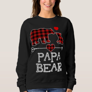 Sudadera Papa Navidades del oso Pajama Red Plaid Buffalo Fa