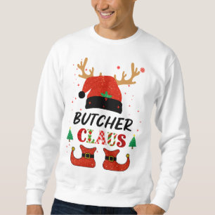 Sudadera Papá Noel Carnicero Navidad Familiar a Juego