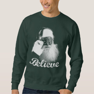 Sudadera Papá Noel clásico "cree" resplandor monocromático