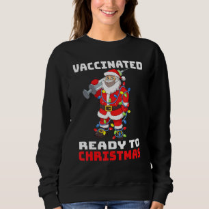 Sudadera Papá Noel con Máscara Iluminado Vacunado Listo par