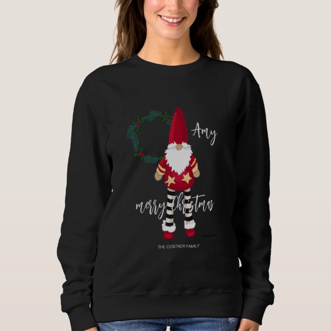 Sudadera Papá Noel con una corona de Navidad (Anverso)