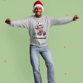 Sudadera Papá Noel Corriendo Humor Navideño Fiesta Divertid