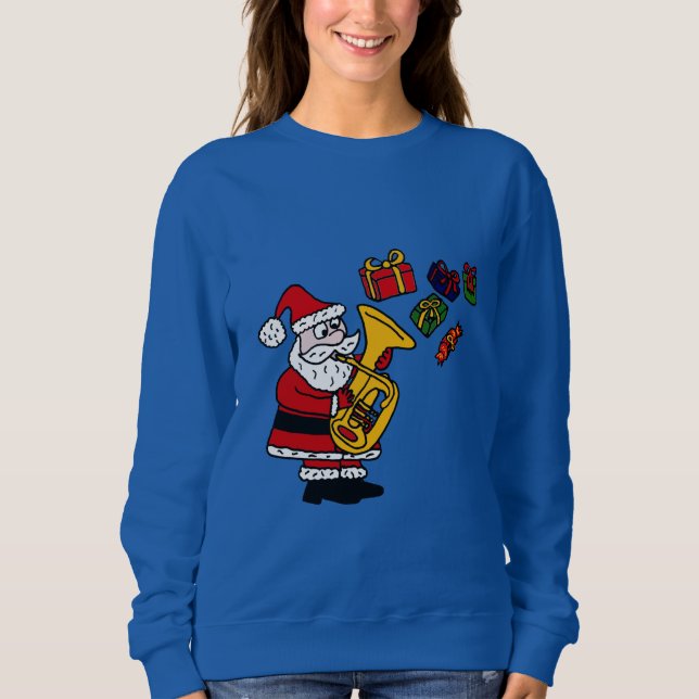 Sudadera Papá Noel divertido que juega arte del navidad de (Anverso)