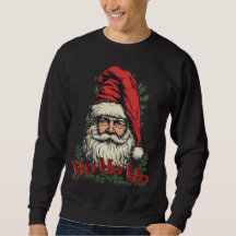Papá Noel divertido y colorido sobre un fondo negr