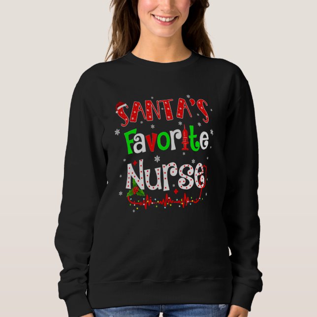 Sudadera Papá Noel favorito Noel Luz Santa Hat Navidad (Anverso)