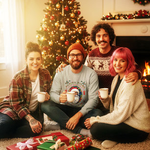 Sudadera Papá Noel Hipster Paseos en Trineo Buenas Vibracio