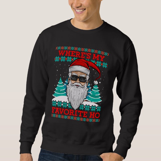 Sudadera Papá Noel Malvado Donde Está Mi Favorito Ho Gracio (Anverso)