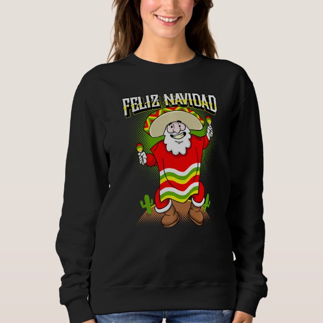 Sudadera Papá Noel mexicano Feliz Navidad Navidades feos S (Anverso)