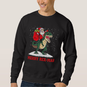 Sudadera Papá Noel montando un dinosaurio T Rex