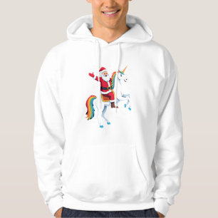 Sudadera Papá Noel montando unicornio de Navidad chicas muj