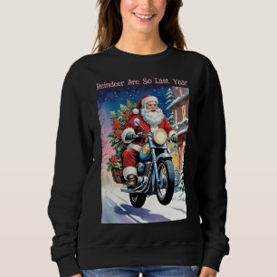 Sudadera Papá Noel Motero Divertido De Navidad Haciendo Un 