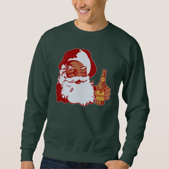 Sudadera Papá Noel negro retro con navidad divertido de la (Anverso)