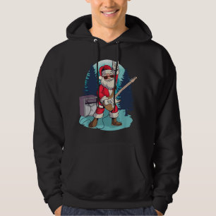 Sudadera Papá Noel tocando Guitarra Divertida Navidad Rock 