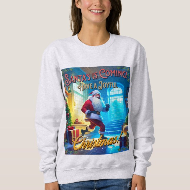 Sudadera ¡Papá Noel viene de la chimenea! (Anverso)