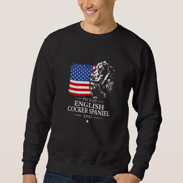 Sudadera Papa orgulloso de Cocker Spaniel inglés Bandera am (Anverso)