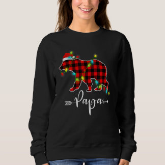 Sudadera Papa Oso de Cuadros Rojos Navidad Santa Familia Ig