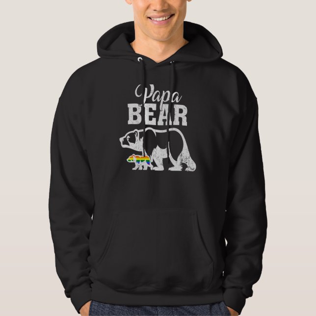 Sudadera Papa Oso Orgullo Gay Bandera Arcoiris Lgbt Papá Ca (Anverso)