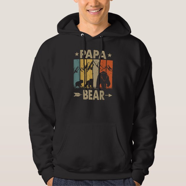 Sudadera Papá Oso padre de dos padres de dos hijos Papa Bea (Anverso)