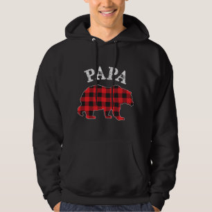 Sudadera PAPA Oso RED Búfalo negro colocado Mama Checkerboa