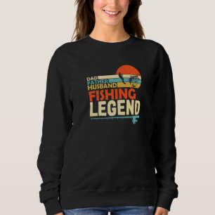Sudadera Papá Padre Marido Leyenda de Pesca Retro Sunset Fa