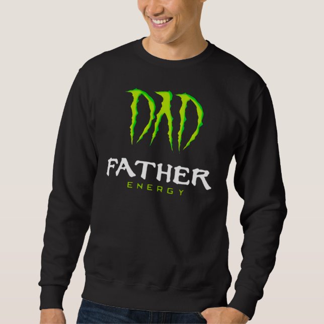 Sudadera Papá Padre Monstruo De La Energía Feliz Día Del Pa (Anverso)
