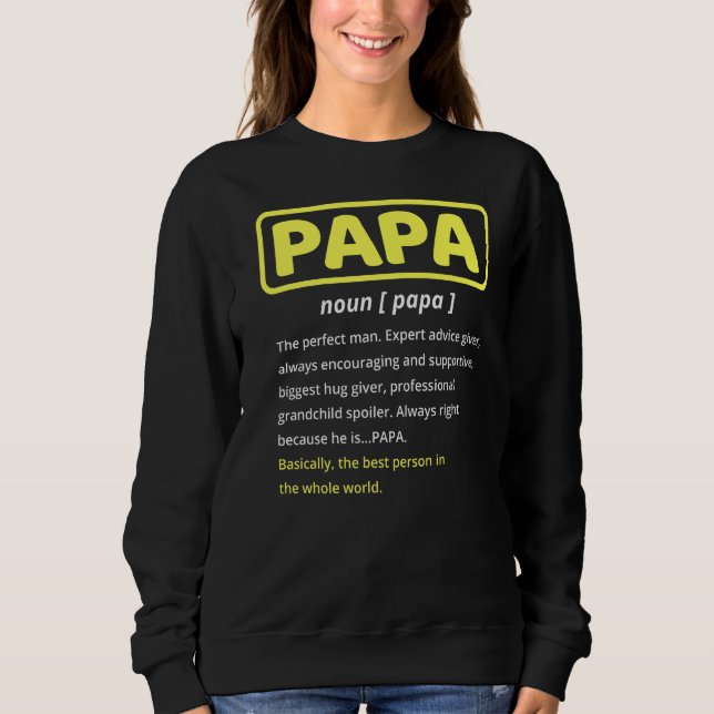 Sudadera Papa padrino Definición Día Del Abuelo Padre (Anverso)