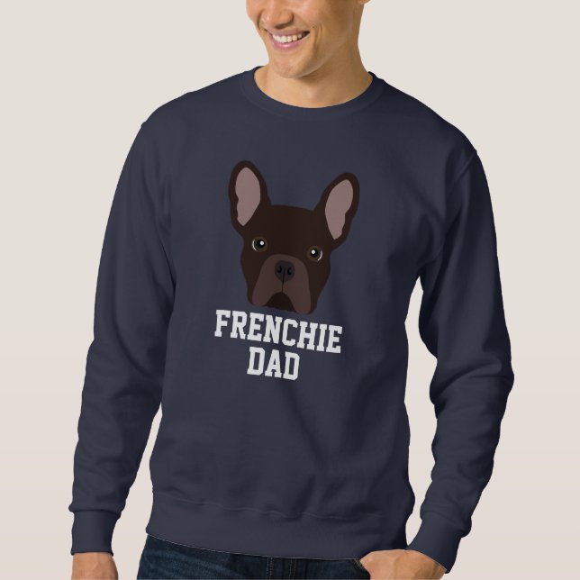 Sudadera Papa Perro Bulldog Francés Marrón (Anverso)