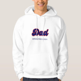 Sudadera Papá retro rojo y azul, año personalizado