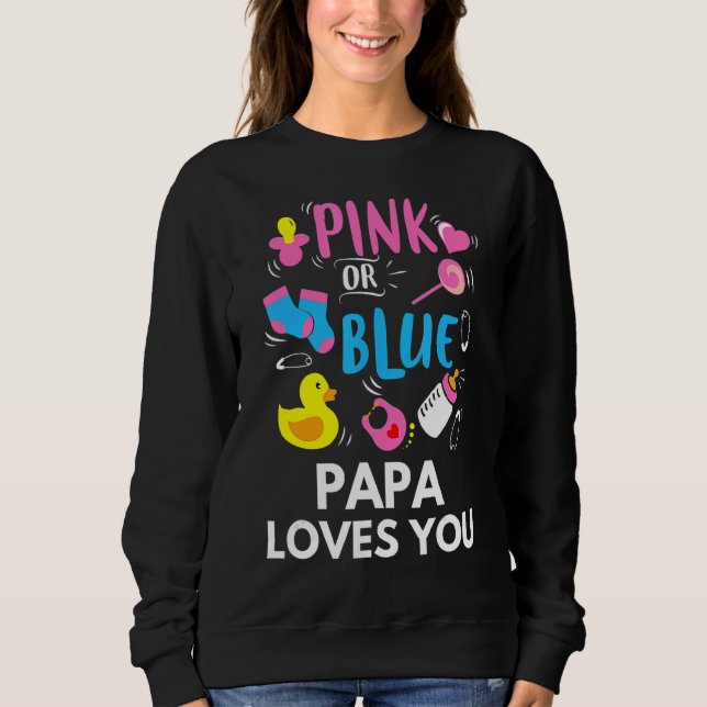 Sudadera Papá Rosa O Azul Te Ama Género Revelar Bebé (Anverso)