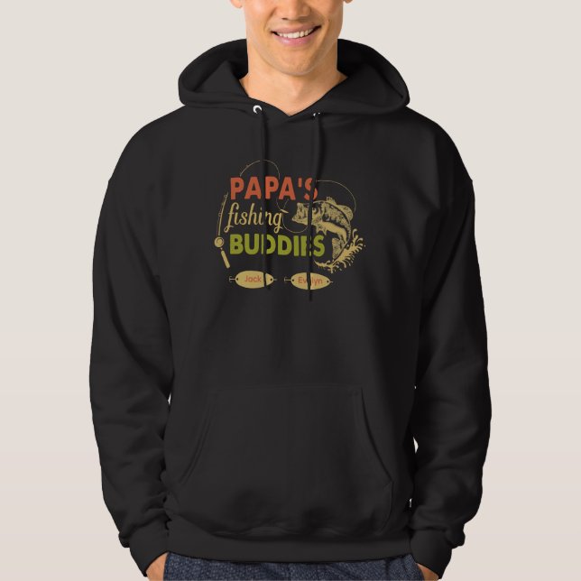 Sudadera Papa’s Fishing Buddies Personalized grandkids Name (Anverso)