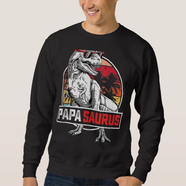 Sudadera Papa Saurus Men Papa Saurus Rex Birday Party Dad (Anverso)