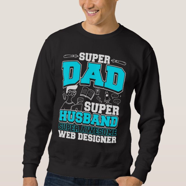 Sudadera Papá Super Awesome Web Er (Anverso)