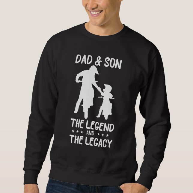 Sudadera Papá Y El Hijo La Leyenda Y La Legado Motocicleta  (Anverso)