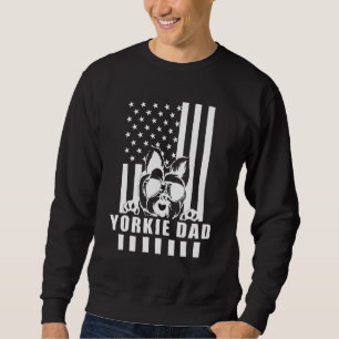 Sudadera Papá Yorkie de la bandera de EE. UU. Padre de perr