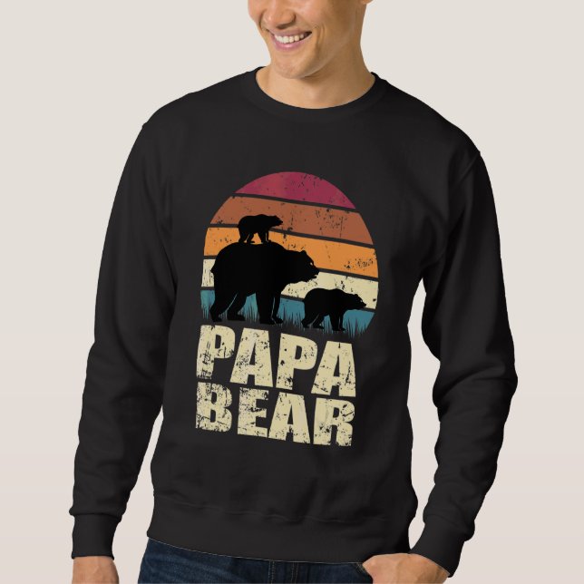 Sudadera Papabear Gemini Bears Camping Family Papa Bear Vin (Anverso)