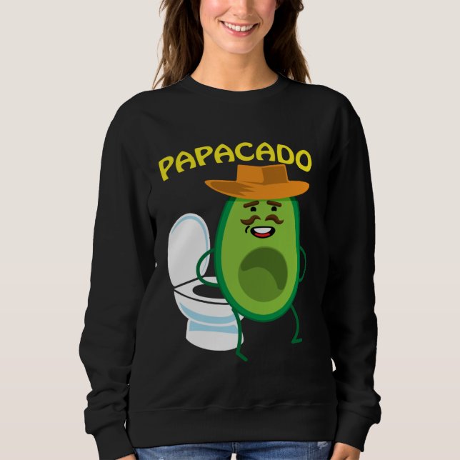Sudadera Papacado Naughty Dad Avocado Papa Toilet Relief (Anverso)