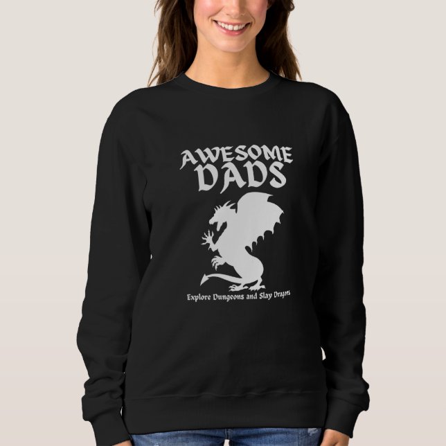 Sudadera Papás Increíbles Exploran Mazmorras y Matan Dragon (Anverso)