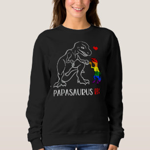 Sudadera Papasaurus Rex T Rex Dinosaur Orgullo Papá Lgbt Or